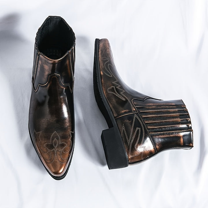 KENNETH BIRCH LEATHER DRESS BOOTS