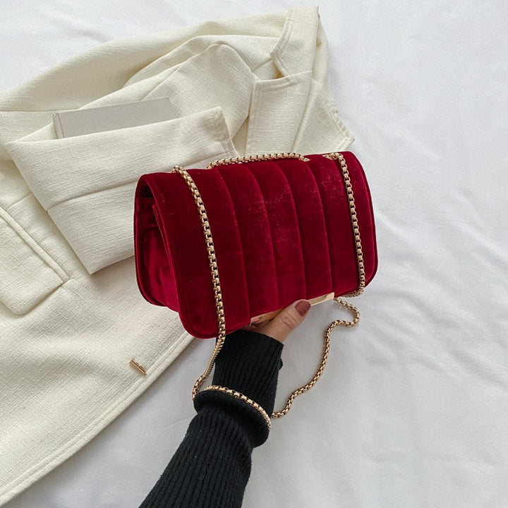 "VELOURS CARRÉ" - French Velvet Crossbody Bag